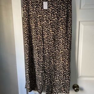 J Crew Wide Leg Animal Print Elastic Pant